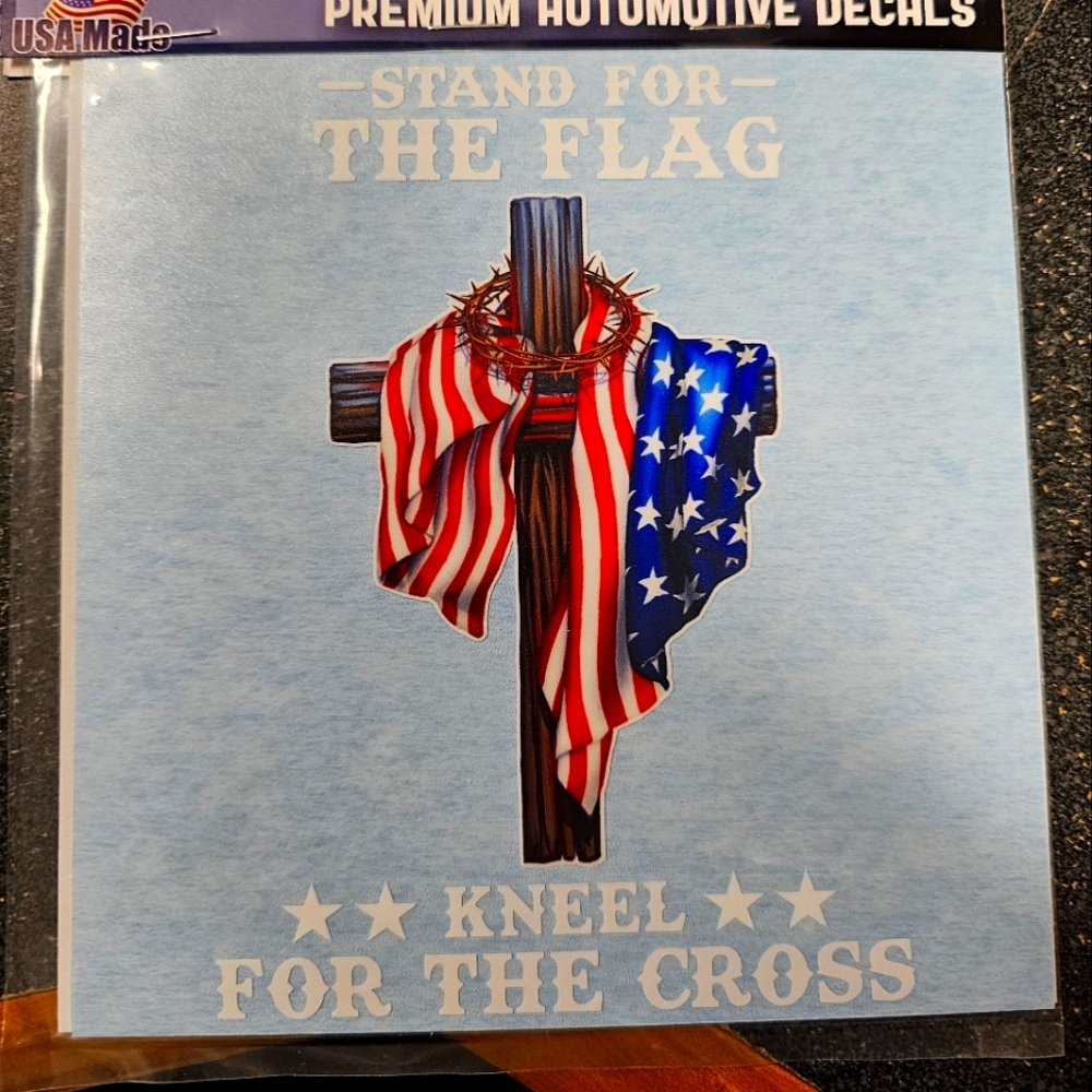 Patriotic Autograph Decal with American Flag Design